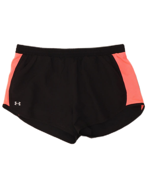 Женские спортивные шорты Under Armour Heat Gear UK 16, большие черные цветные блоки