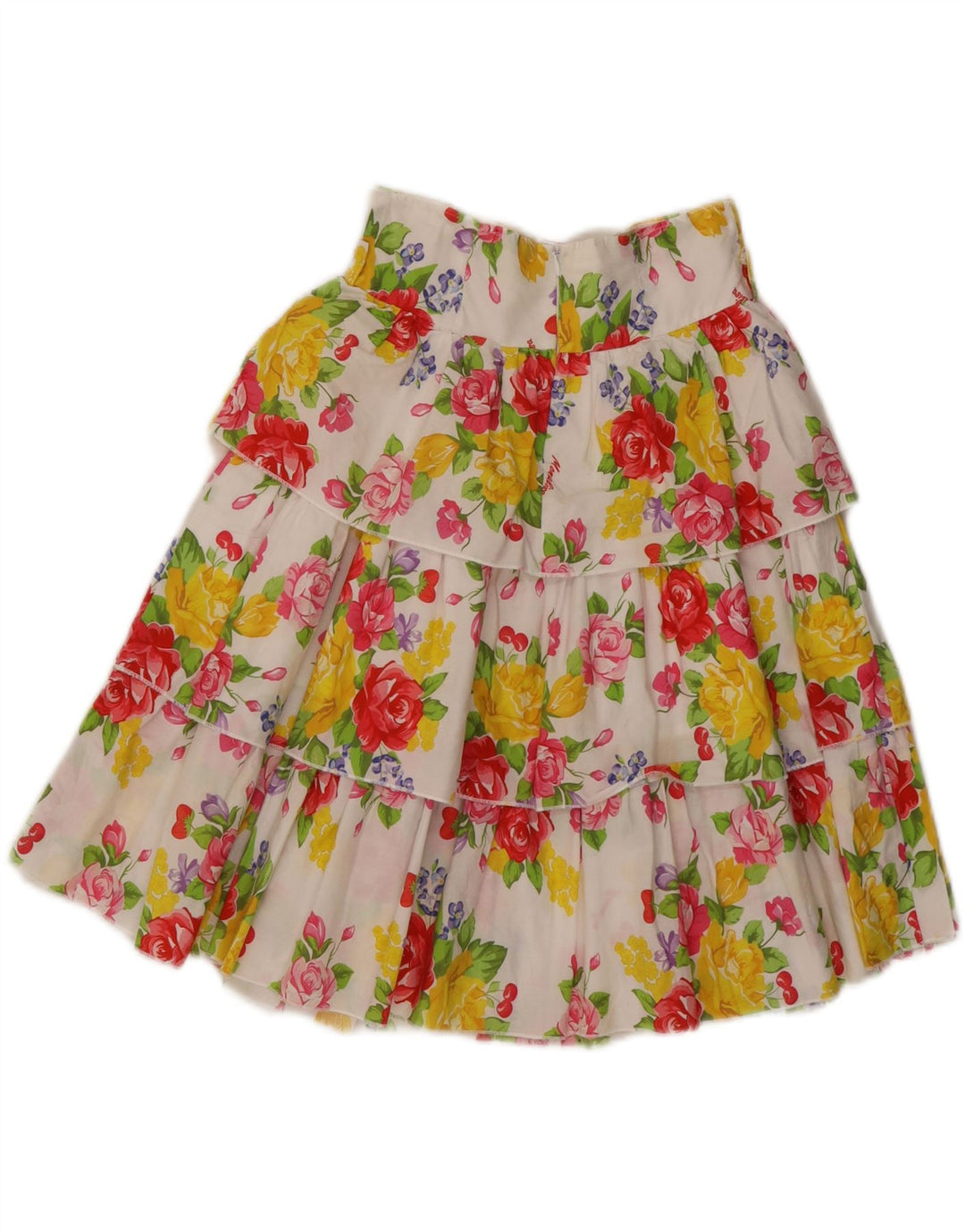 MONNALISA Womens Tiered Skirt UK 10 Small W26  White Floral Cotton Vintage Monnalisa and Second-Hand Monnalisa from Messina Hembry 