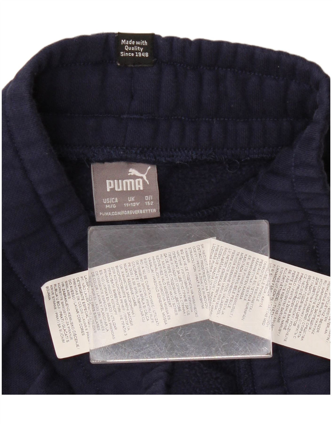 Спортивный костюм PUMA для мальчиков, брюки для бега, 11–12 лет, темно-синий, хлопок