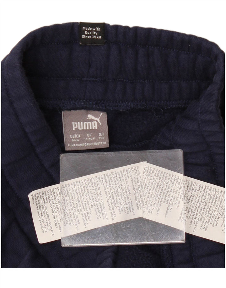 Спортивный костюм PUMA для мальчиков, брюки для бега, 11–12 лет, темно-синий, хлопок