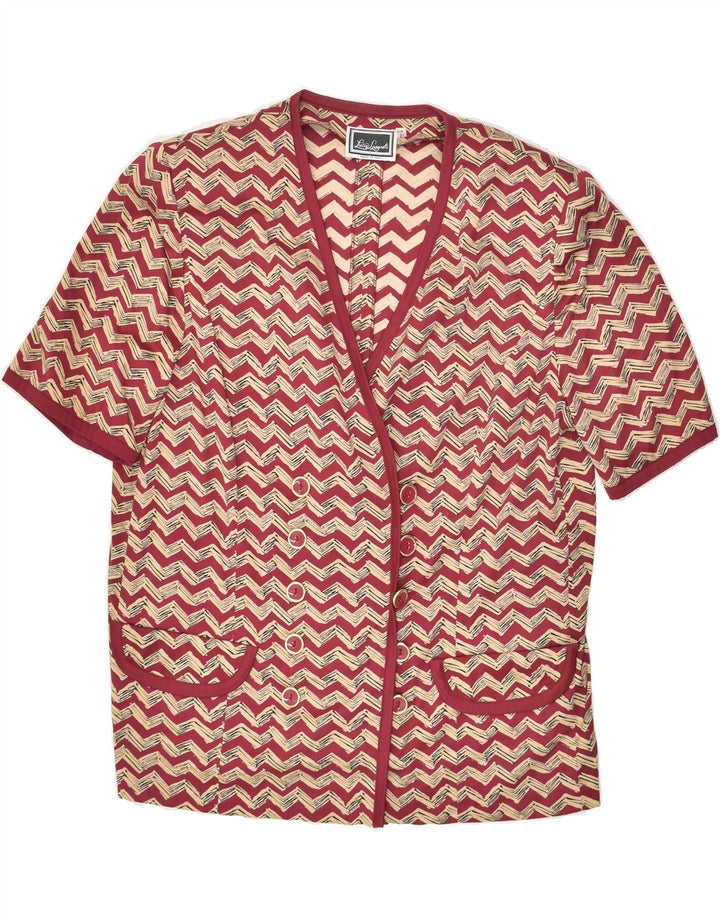 LUISA SPAGNOLI Womens Short Sleeve Blazer Jacket IT 50 XL Red Chevron | Vintage Luisa Spagnoli | Thrift | Second-Hand Luisa Spagnoli | Used Clothing | Messina Hembry 