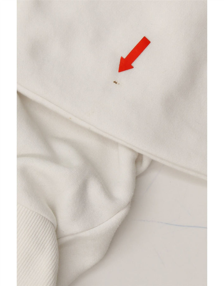 PUMA Womens Oversized Crop Sweatshirt Jumper UK 10 Small White Colourblock Vintage Puma and Second-Hand Puma from Messina Hembry 