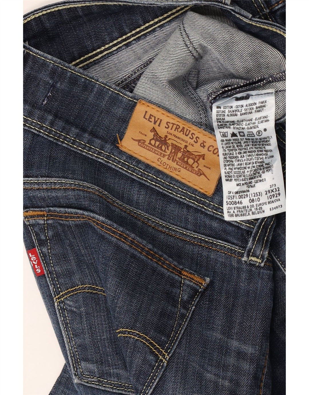 Женские джинсы Levi's 571 Slim W29 L32 Темно-синие, хлопок