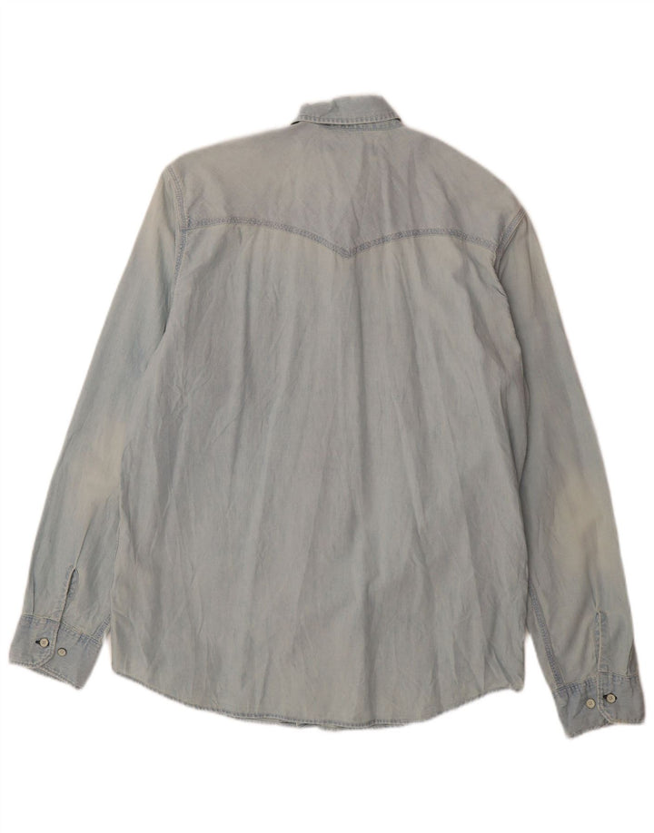 Мужская джинсовая рубашка стандартного кроя Levi's, большая синяя хлопковая рубашка