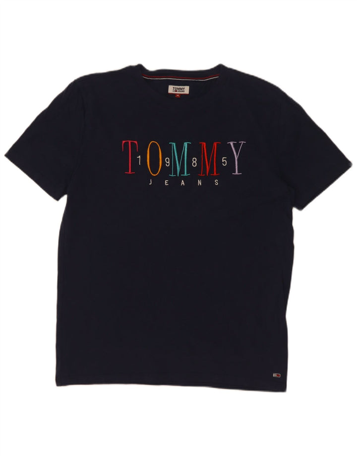 Мужская футболка с рисунком Tommy Hilfiger, средний темно-синий