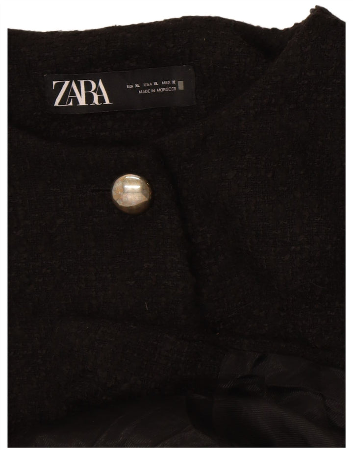 Женский пиджак Zara на 4 пуговицах, Великобритания 18 XL, черный