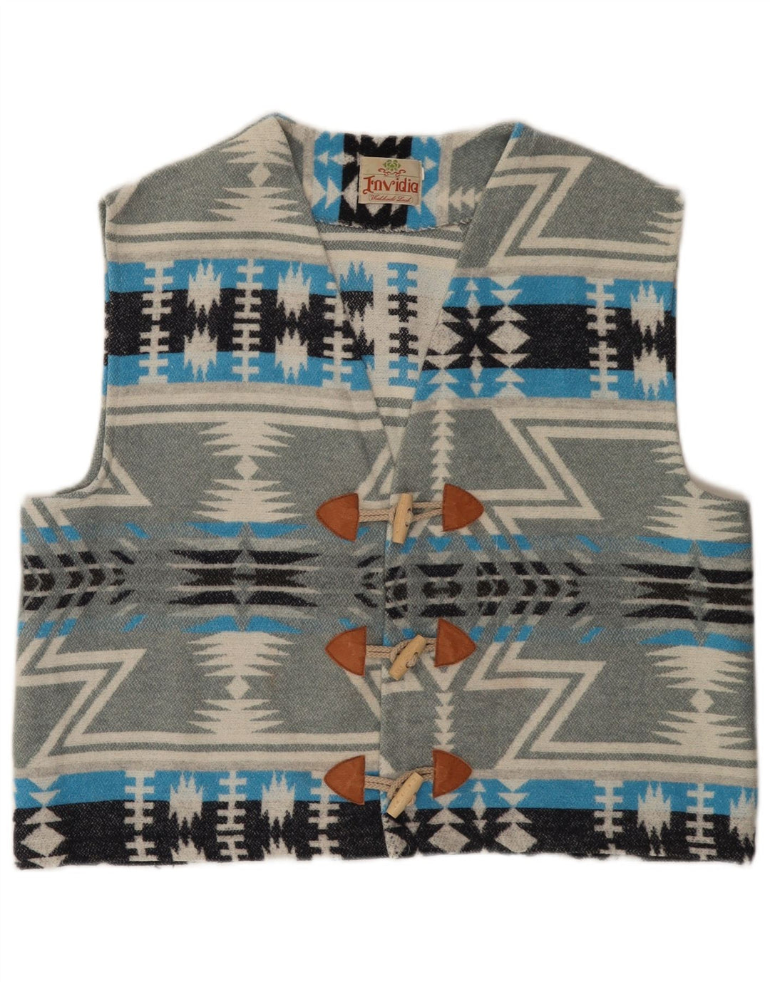 Винтажный мужской жилет XL серый Fair Isle