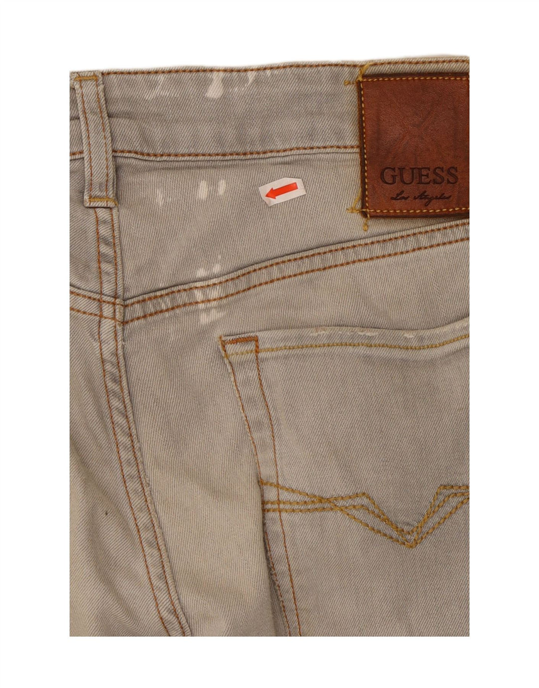 Мужские потертые джинсы скинни GUESS W32 L32, серый хлопок