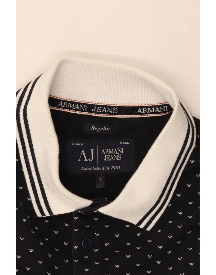 Мужская рубашка поло Armani Regular, маленький черный пятнистый хлопок