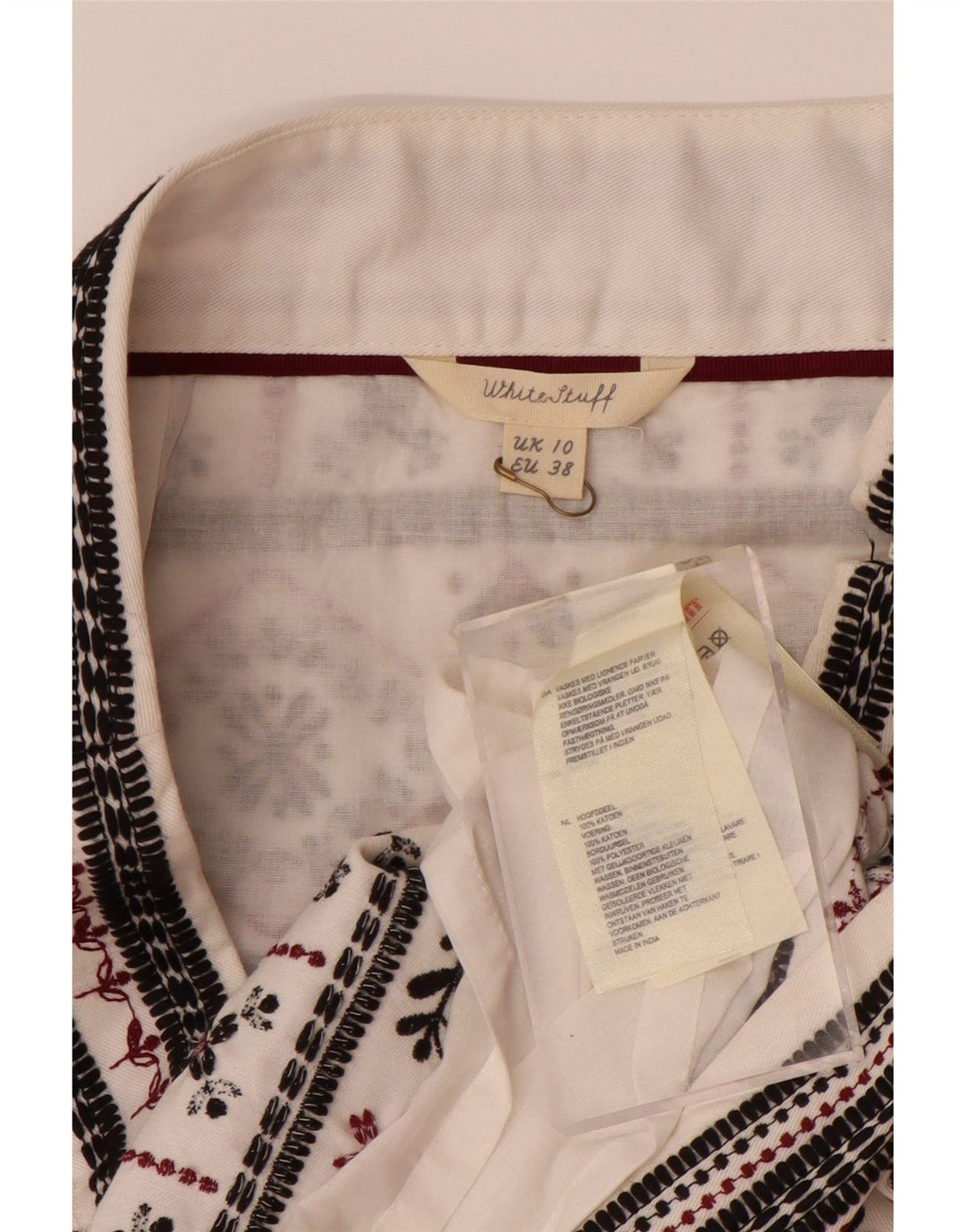 Женская мини-юбка WHITE STUFF UK 10, маленькая W32 Off White, хлопок Fair Isle