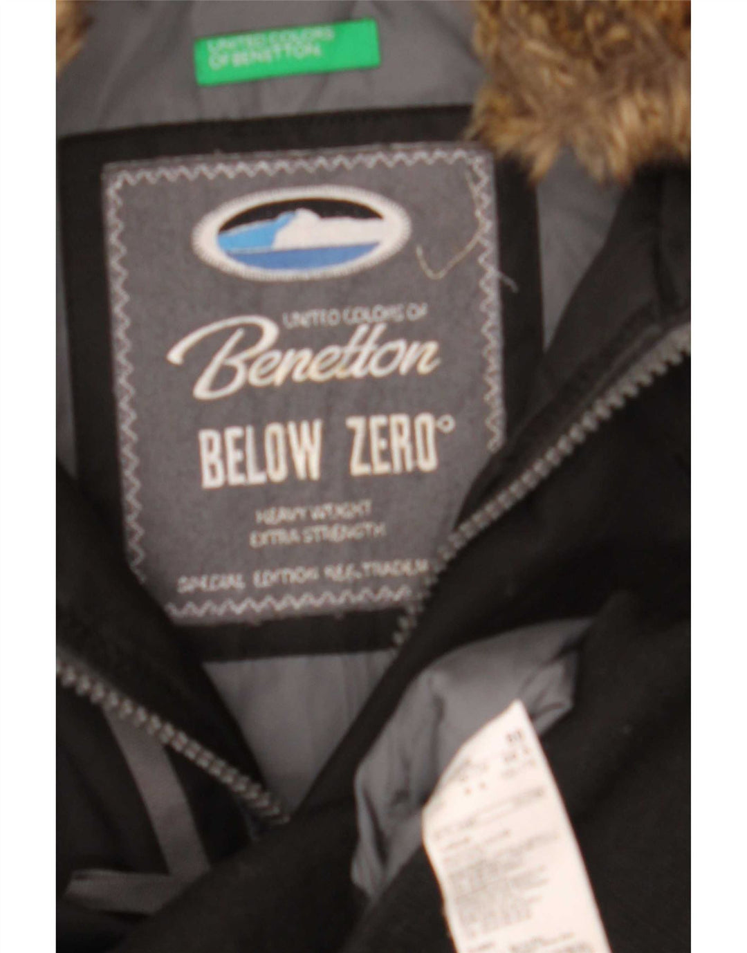 Мужская стеганая куртка с капюшоном Benetton IT 50 большая черная