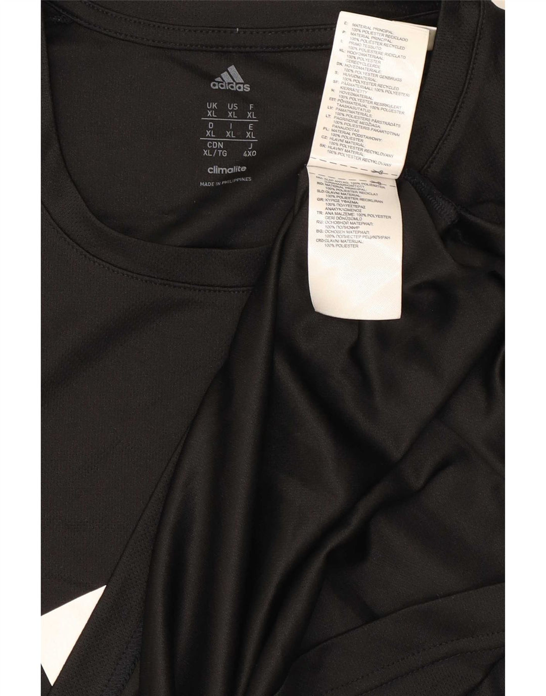 Мужская футболка Adidas Climalite с рисунком Top XL, черный полиэстер