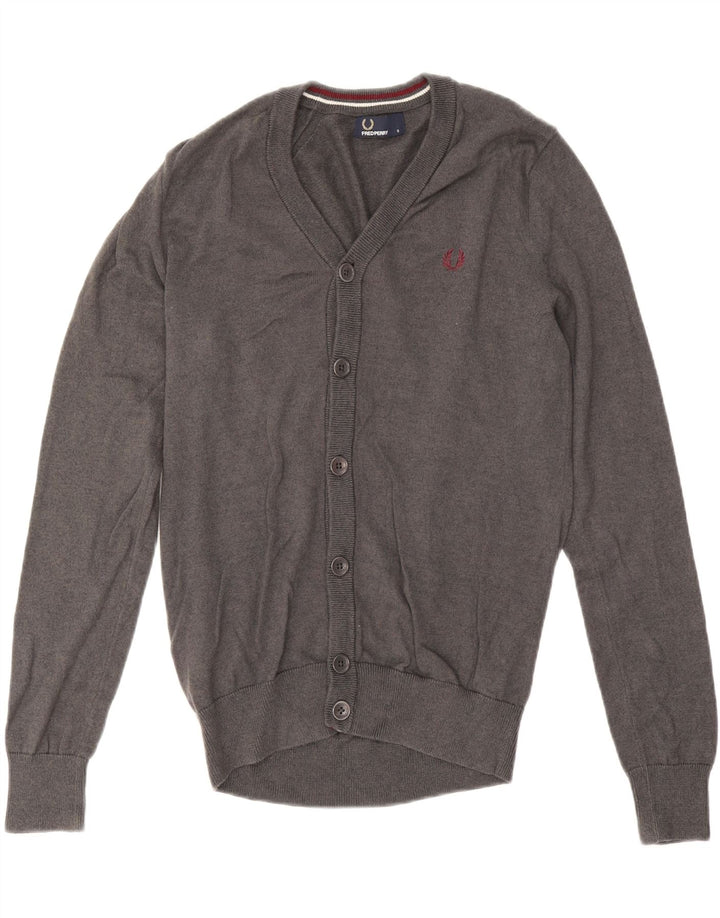 Мужской кардиган-свитер Fred Perry, маленький серый шерстяной