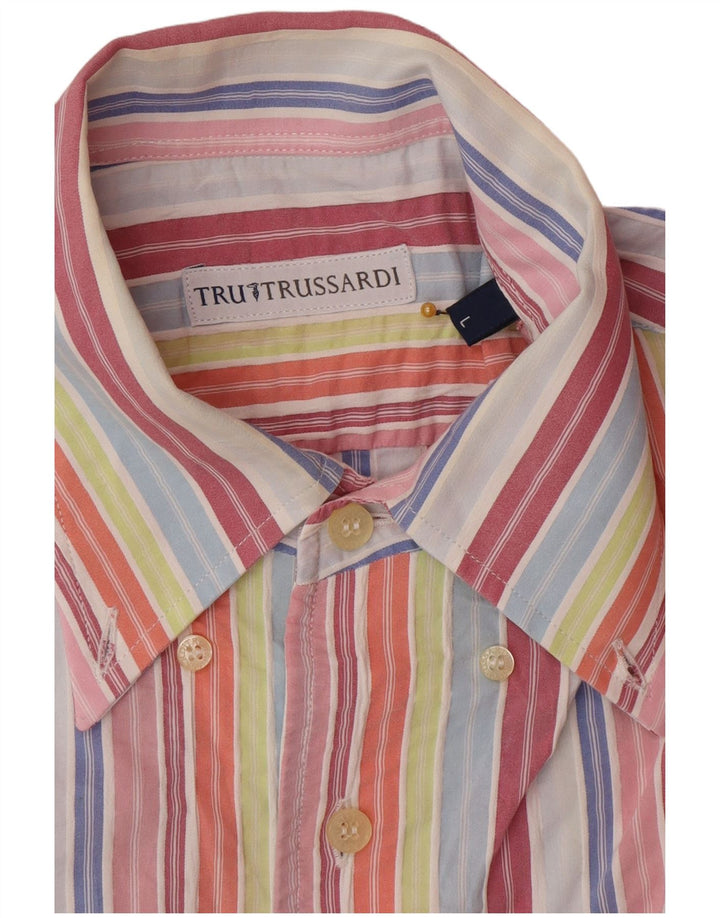 Мужская рубашка с коротким рукавом Trussardi, большая разноцветная полоска