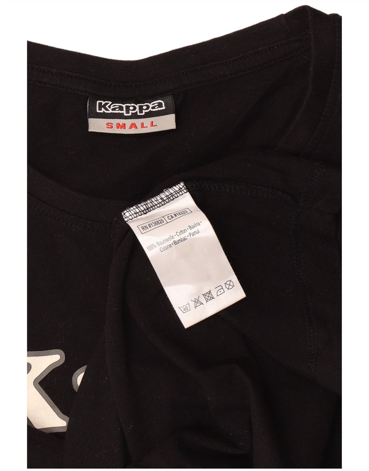 KAPPA Женская футболка с рисунком Top UK 10, маленькая, черный хлопок