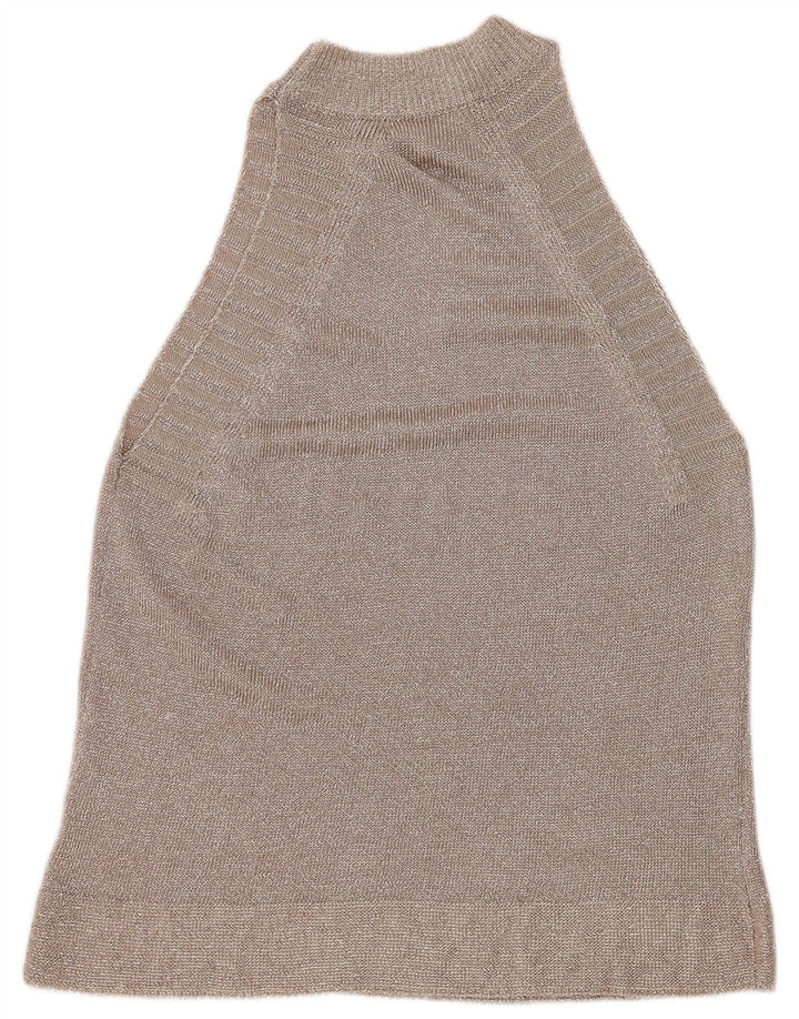 Женский топ с бретелькой Topshop UK 12, средний серебристый