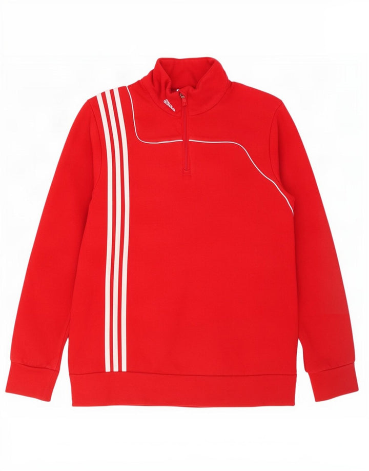Мужской свитер Adidas с воротником на молнии, джемпер среднего красного цвета, хлопок