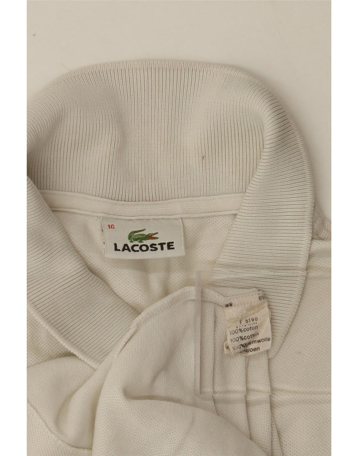 LACOSTE Boys Polo Shirt 15-16 Years White Cotton Vintage Lacoste and Second-Hand Lacoste from Messina Hembry 