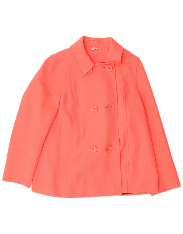 Cath Kidston Womens Double Breasted Pea Coat UK 14 Large Pink Cotton