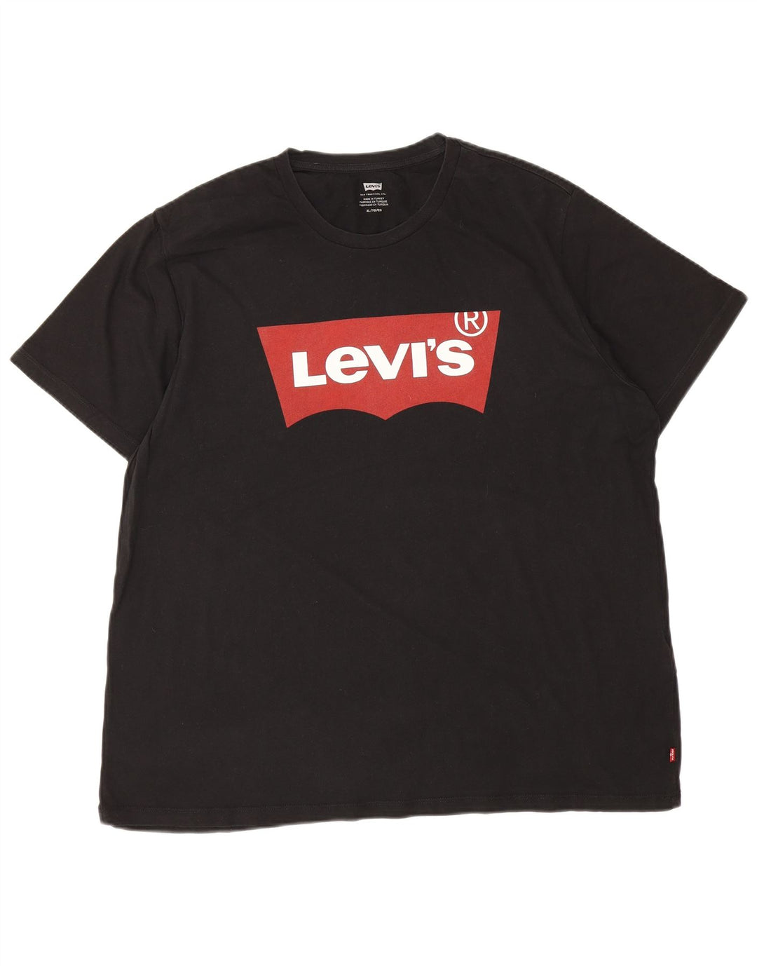Мужская футболка с рисунком Levi's, размер 2XL, черная, хлопковая, с логотипом