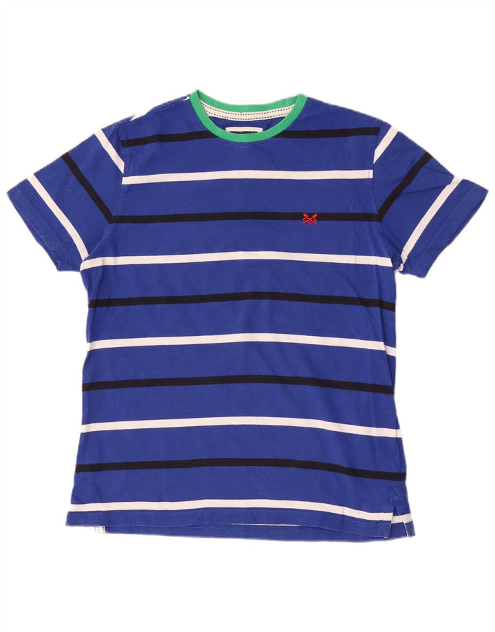 Crew Clothing Мужская футболка из хлопка средней синей полоски