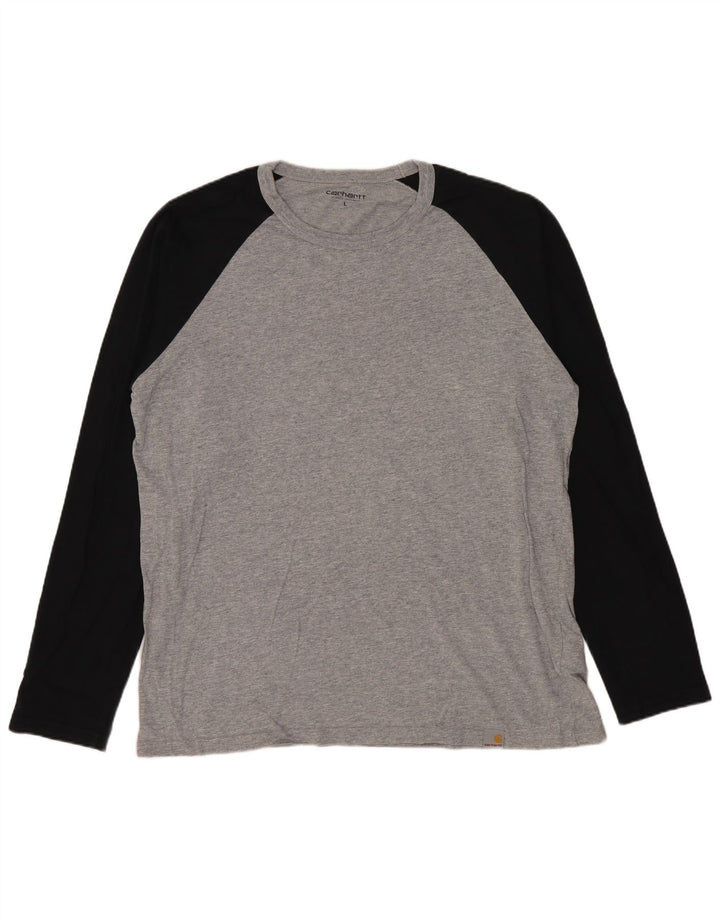 Мужской топ Carhartt с длинным рукавом, большой серый цвет, хлопок