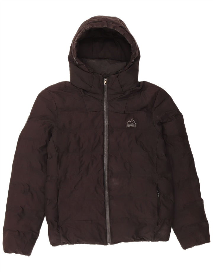 Мужская утепленная куртка с капюшоном Superdry UK 40, большой черный полиэстер