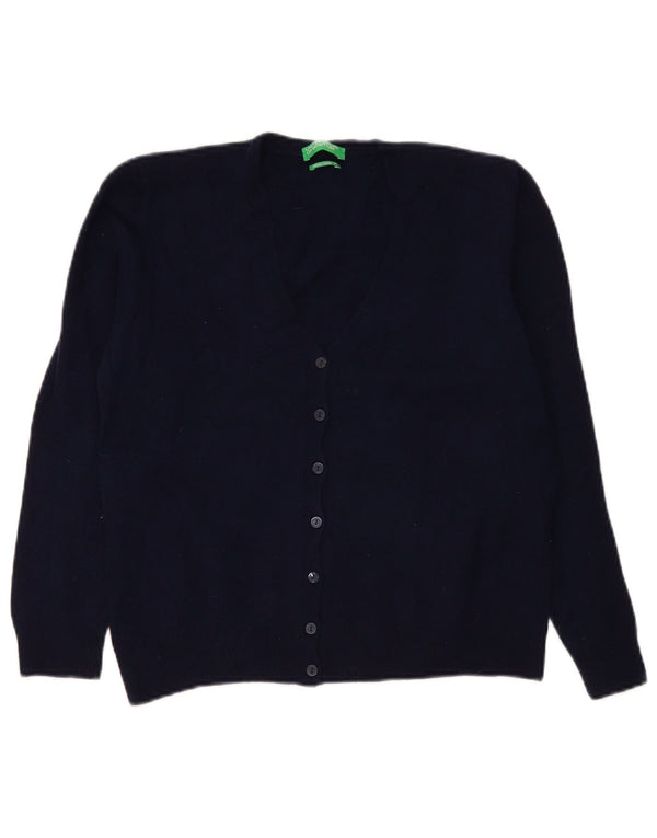 Женский кардиган Benetton UK 14, большой темно-синий, шерсть