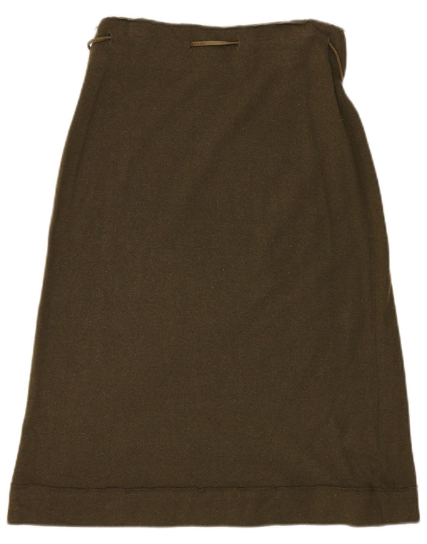 Stefanel Женская трикотажная юбка-трапеция EU 38 Medium W28 Хаки Шерсть