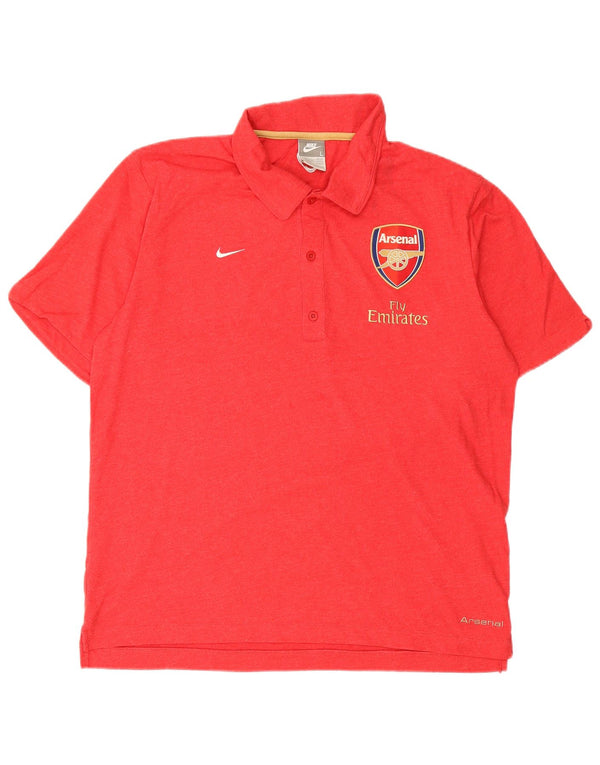 Nike Mens Arsenal Graphic Polo Shirt UK 42/44 Large Red Cotton