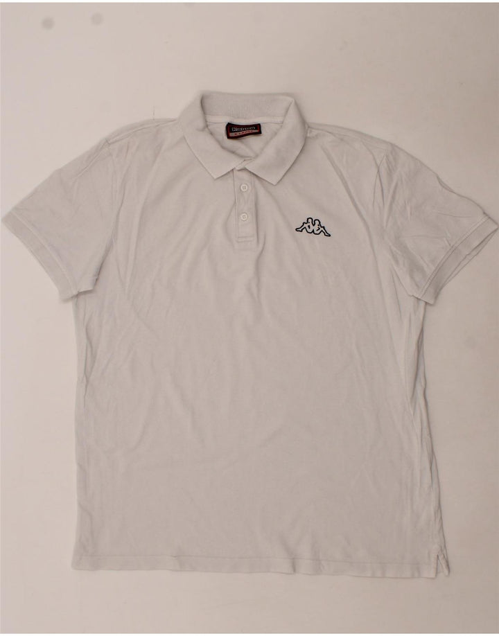 KAPPA Mens Polo Shirt XL White Cotton Vintage Kappa and Second-Hand Kappa from Messina Hembry 