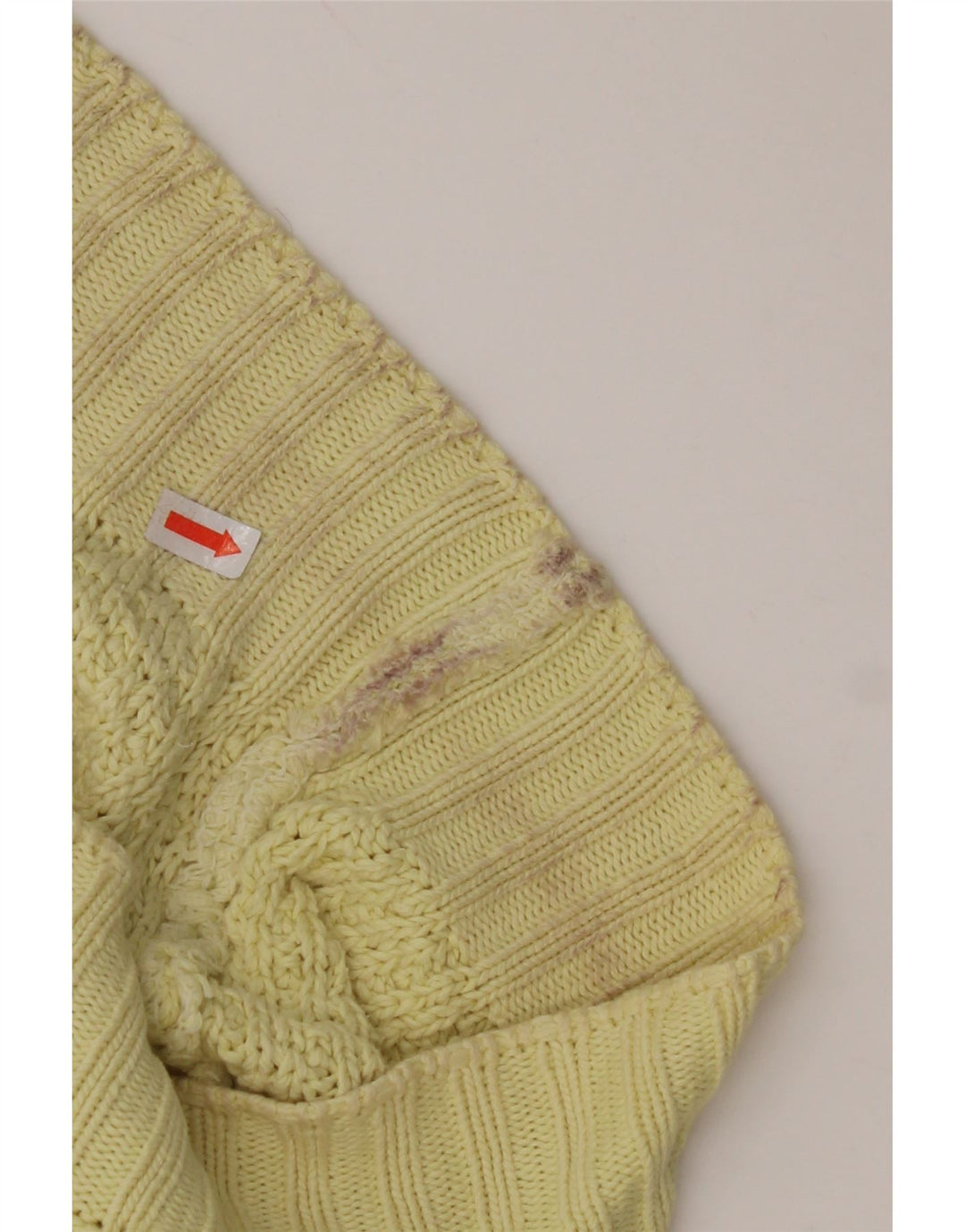 BENETTON Женский джемпер с круглым вырезом IT 50 XL Желтый хлопок