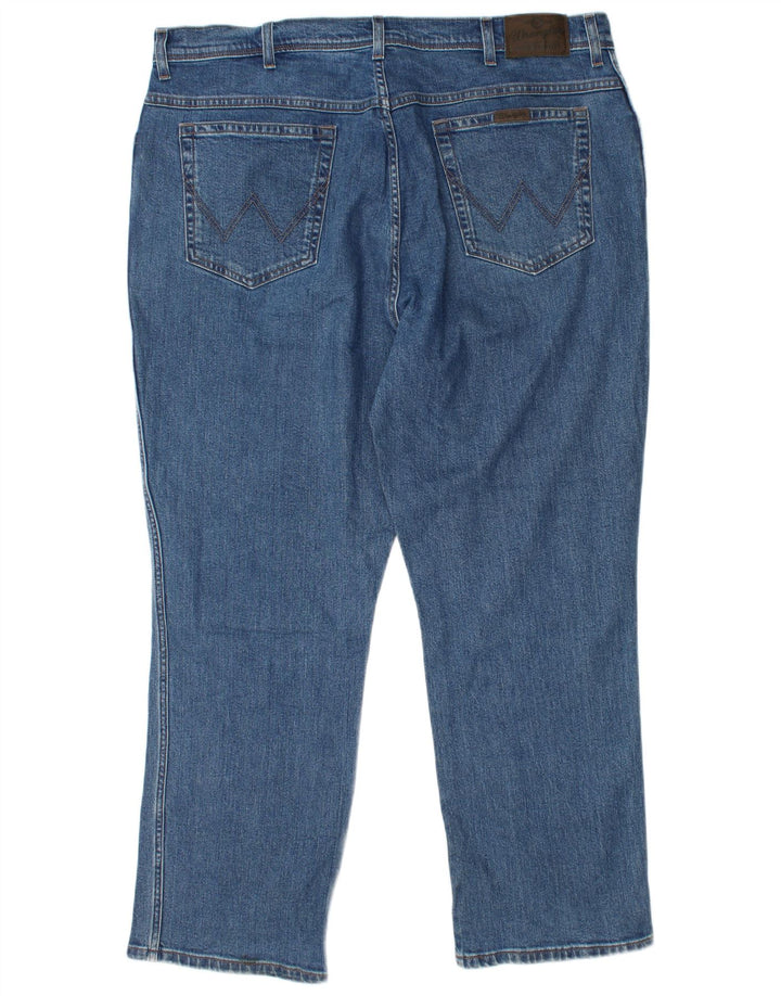 Мужские прямые джинсы WRANGLER стандартного кроя W42 L30, синие, хлопок