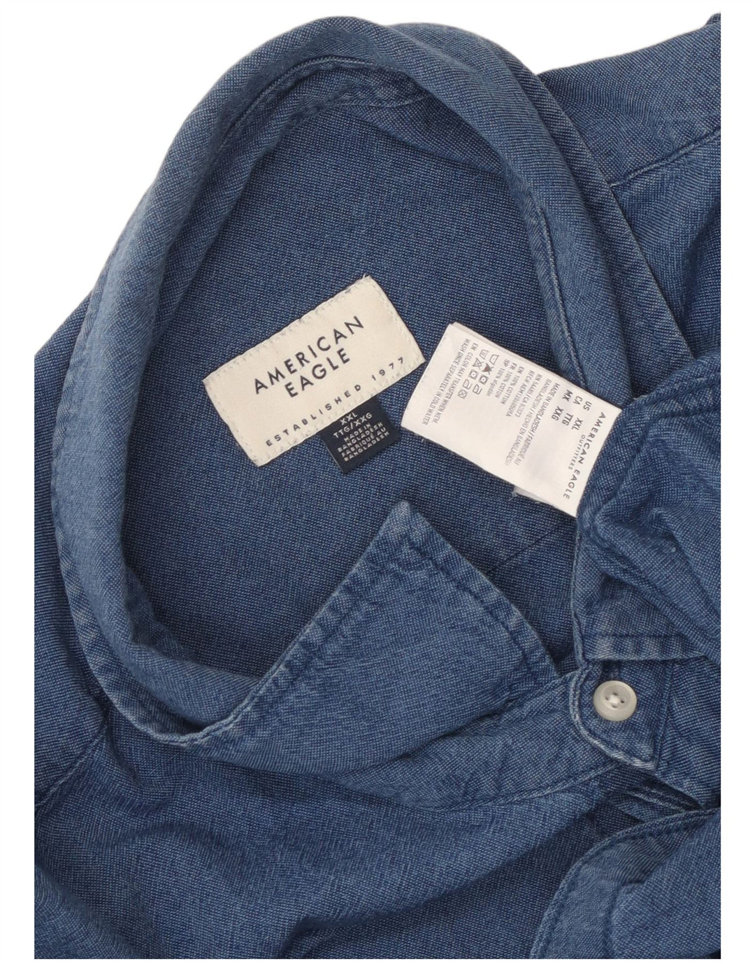 Мужская рубашка American Eagle 2XL, синяя, хлопок