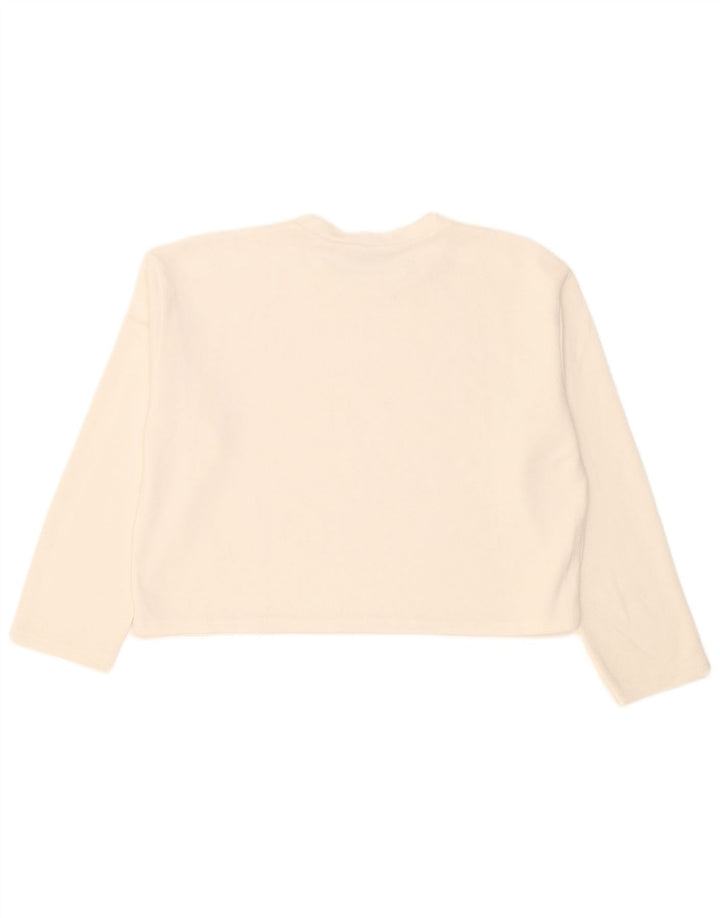 Женский укороченный топ оверсайз с длинным рукавом Zara UK 14, средний белый