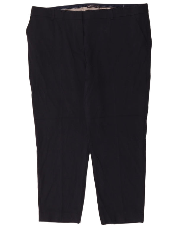 Женские зауженные укороченные брюки Marks & Spencer UK 22 3XL W44 L28 Темно-синие