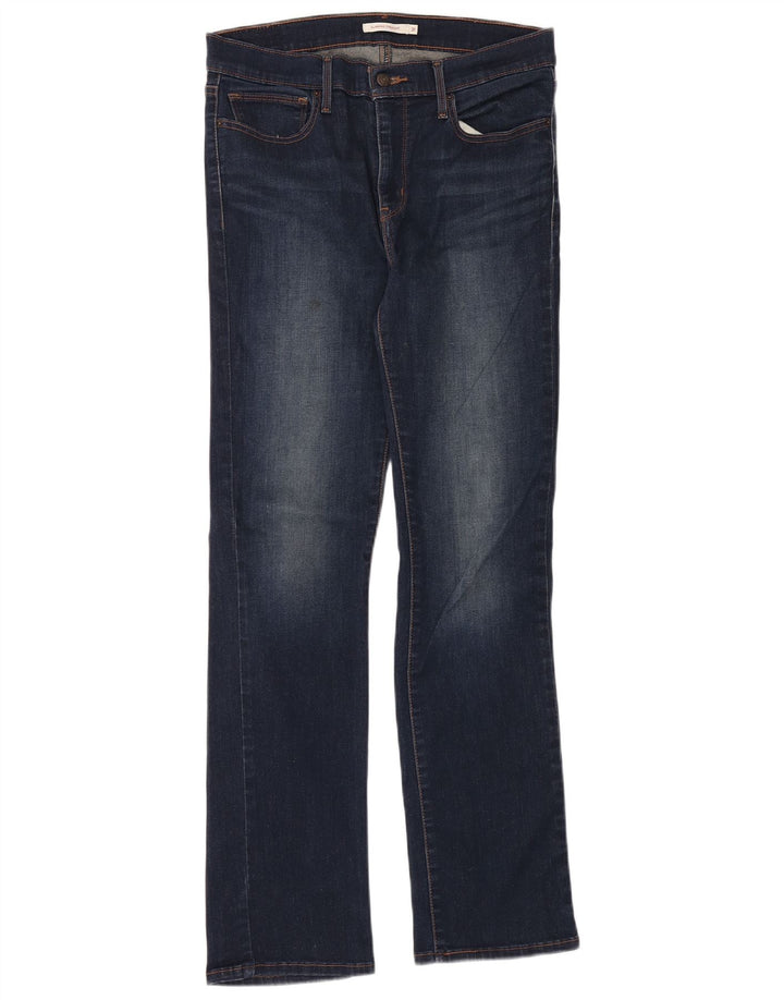 LEVI'S Womens Slimming Straight Jeans W31 L32 Navy Blue Cotton
