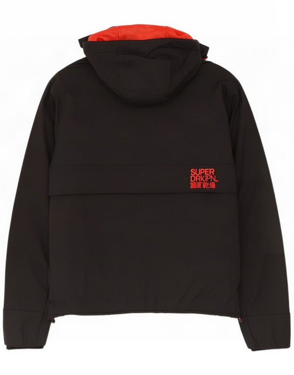 Superdry Мужская дождевик с капюшоном и графическим рисунком Windcagoule UK 40, большая черная