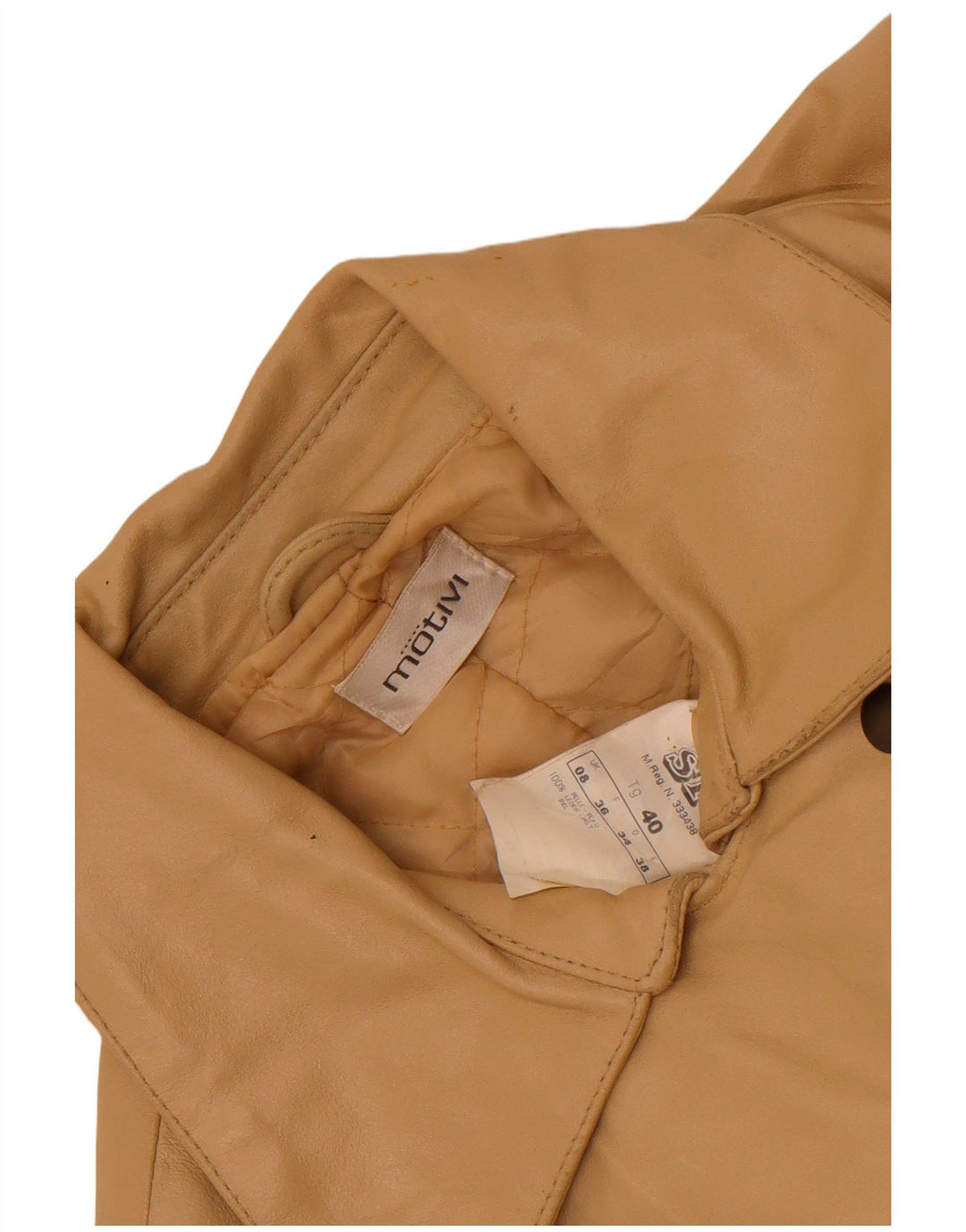 Женская байкерская кожаная куртка MOTIVI UK 8, маленькая, бежевая кожаная