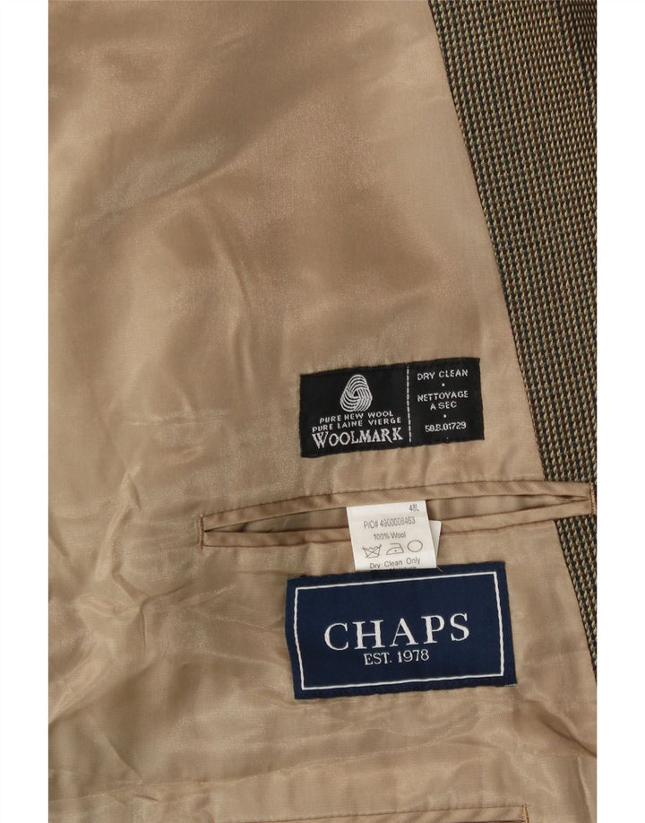 Мужской пиджак Chaps с 2 пуговицами, Великобритания 48 4XL, хаки, новая шерсть