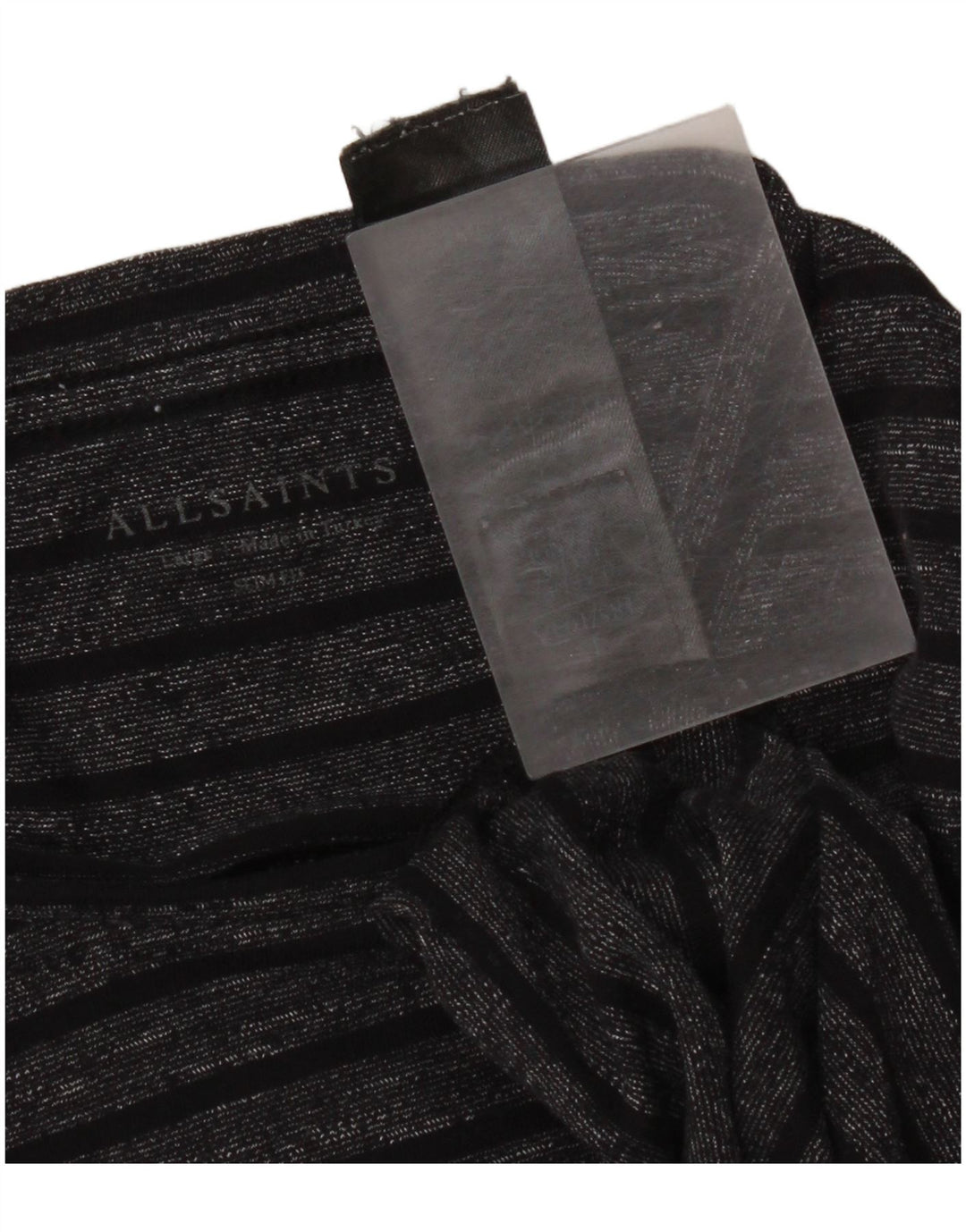 Мужская футболка приталенного кроя All Saints, хлопковый топ в большую черную полоску