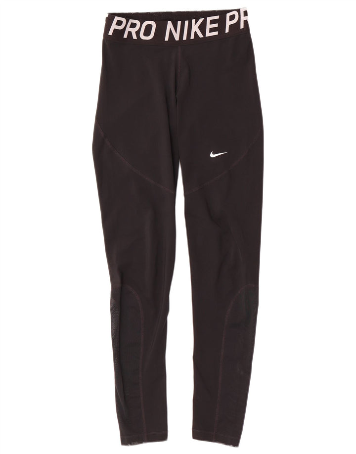 Женские леггинсы с рисунком Nike Dri Fit UK 14, средние, черные