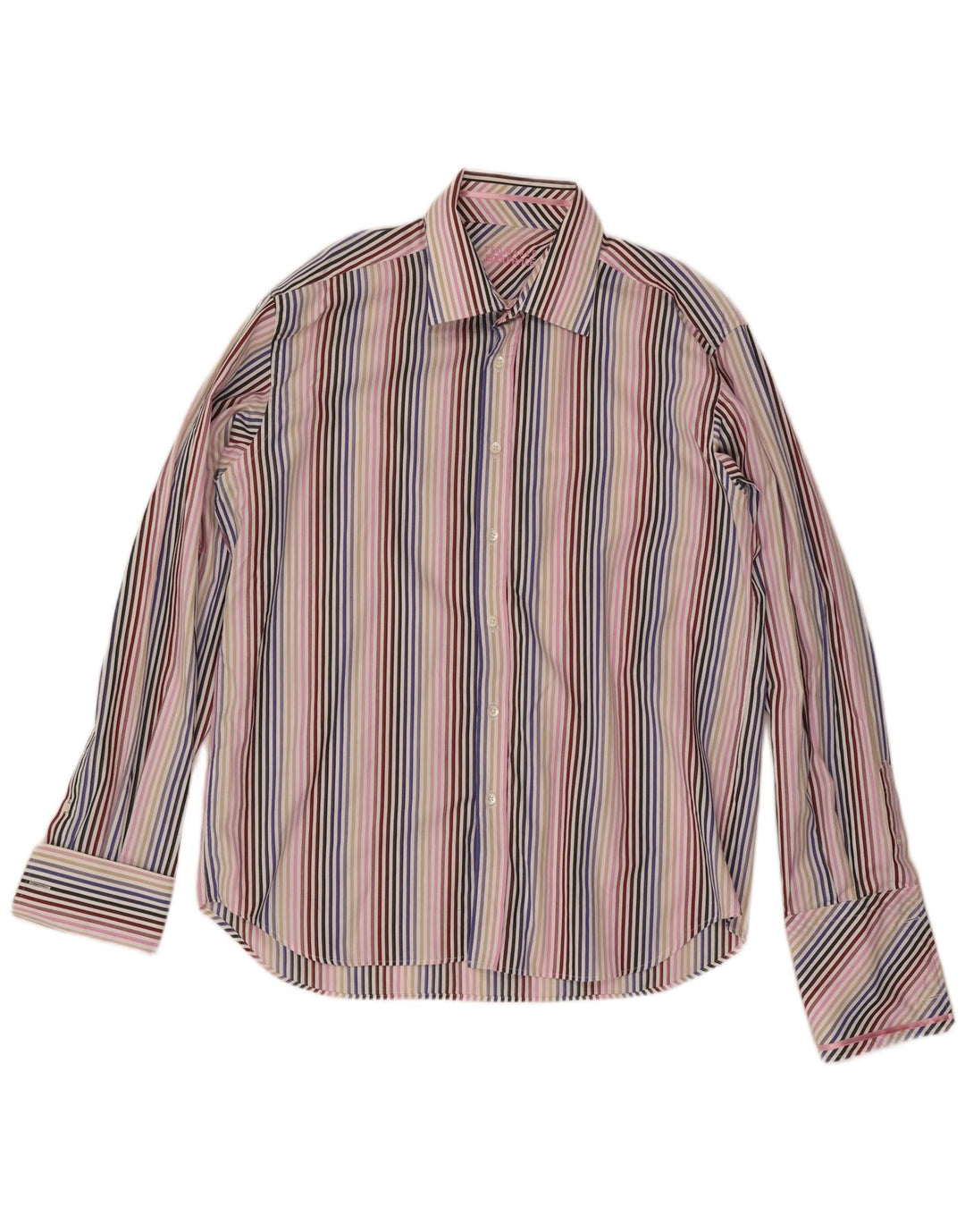 Мужская деловая рубашка Ted Baker, размер 17 1/2 XL, хлопок в разноцветную полоску
