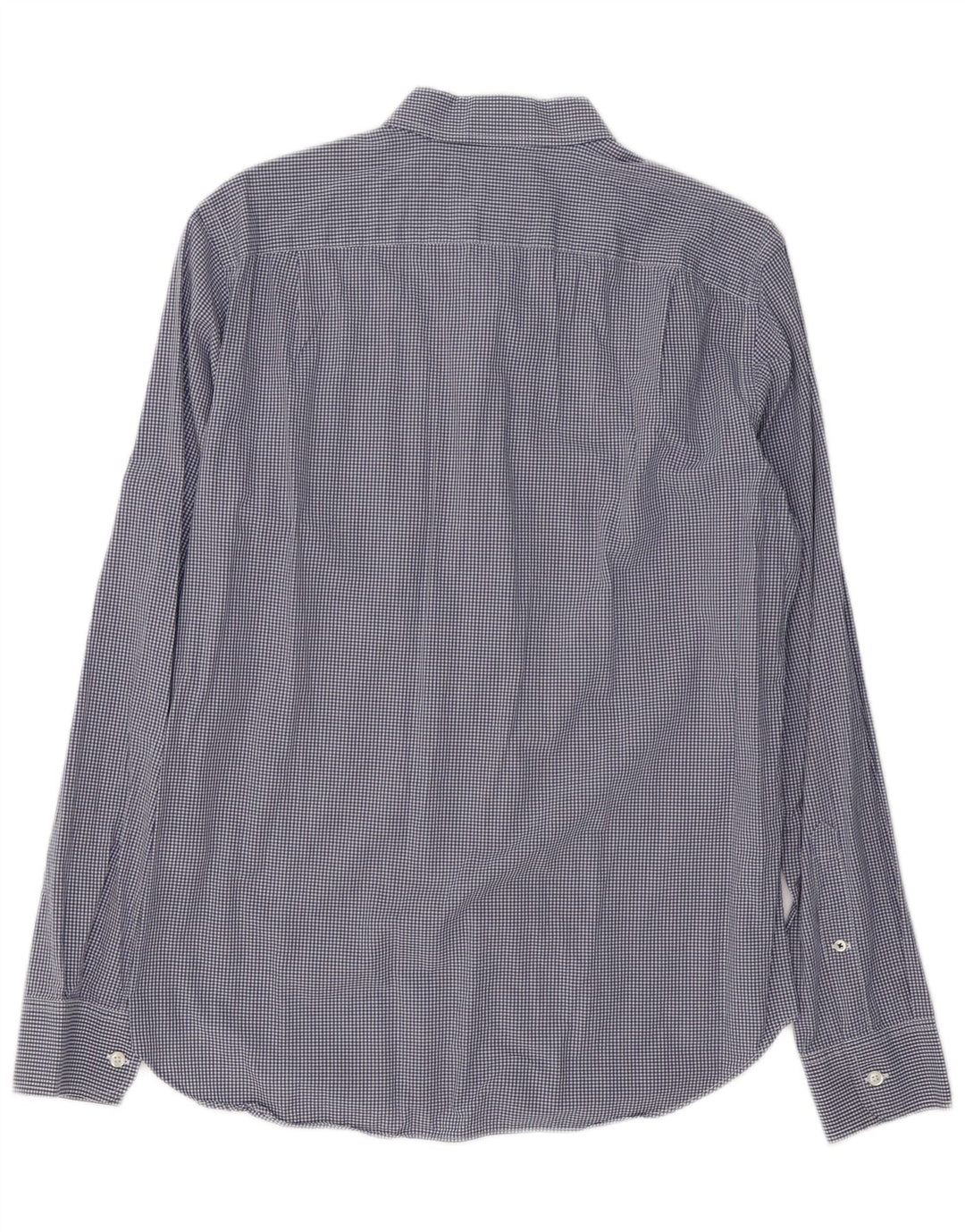 BONOBOS Мужская рубашка приталенного кроя среднего размера, темно-синяя, хлопок в мелкую клетку