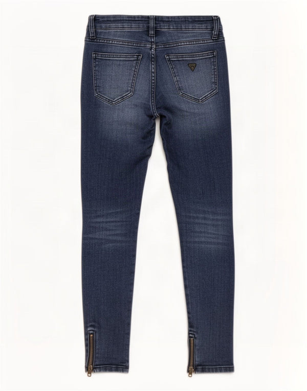 Женские потертые джинсы скинни Guess W27 L28, синий хлопок
