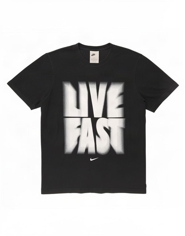 Мужская футболка с рисунком Nike Top UK 36/38, маленькая черная, хлопок