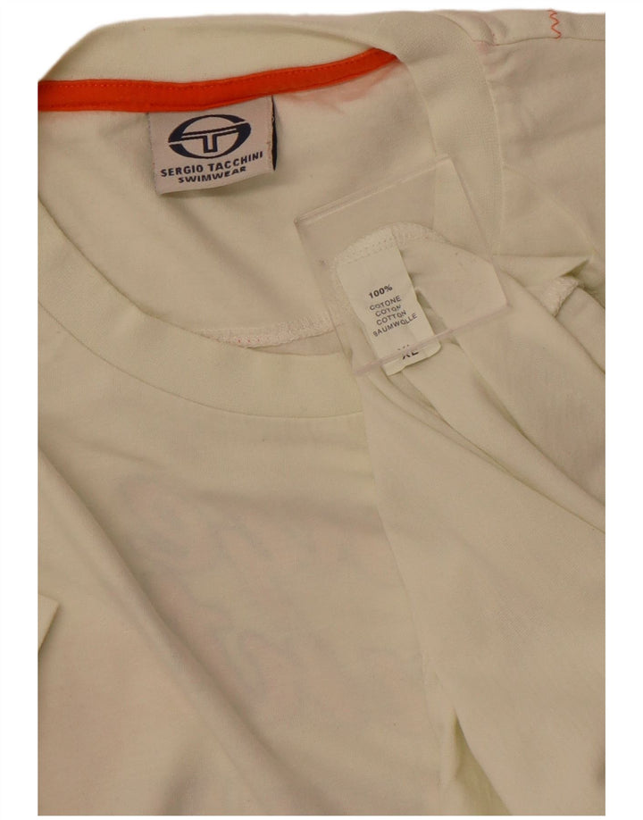 SERGIO TACCHINI Мужская футболка с рисунком Top XL Off White Cotton