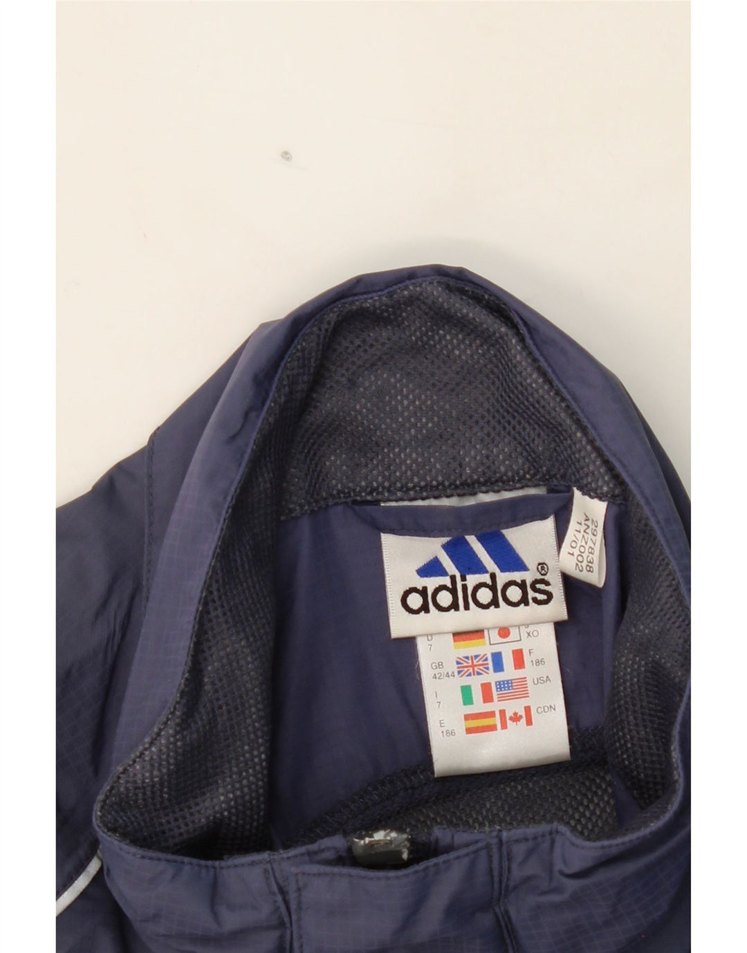ADIDAS Mens Tracksuit Top Jacket Size 42/44 Large Navy Blue Polyester Vintage Adidas and Second-Hand Adidas from Messina Hembry 