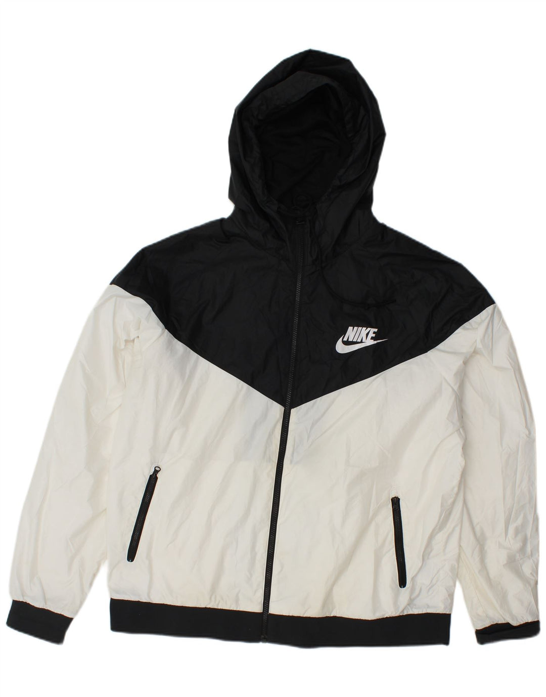 Мужской спортивный костюм NIKE с капюшоном, верхняя куртка XL, белый полиэстер с цветными блоками