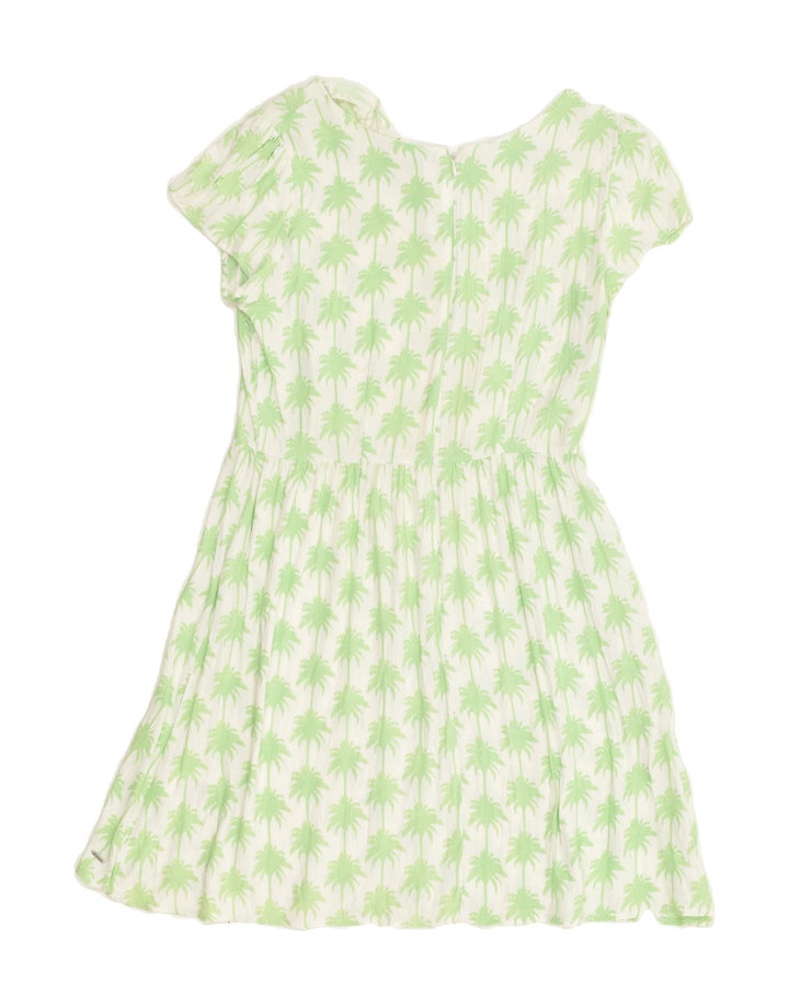PEPE JEANS Womens A-Line Dress UK 10 Small White Floral Viscose Hawaiian | Vintage PEPE Jeans | Thrift | Second-Hand PEPE Jeans | Used Clothing | Messina Hembry 